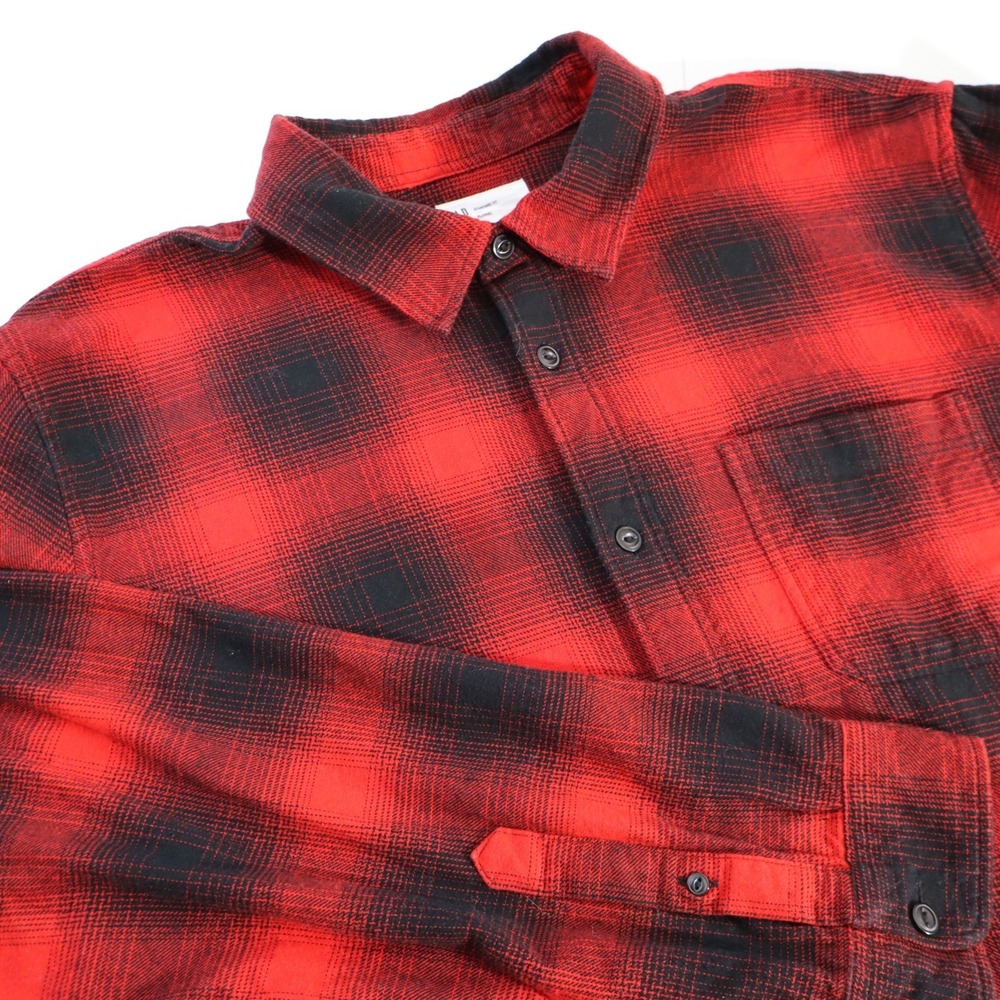 GAP Flannel Shirt Mens XL Red Plaid Cotton Button Down Long Sleeve